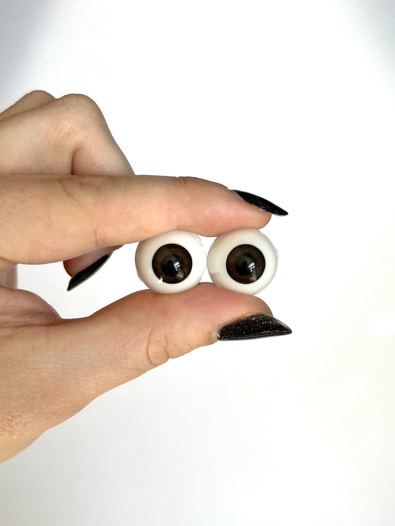 18mm Ethnic Brown Large Pupil Acrylic Reborn Doll Eyes