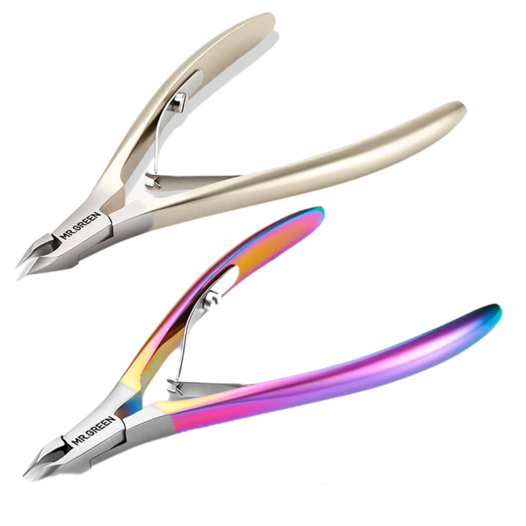 Silver and Gold and Rainbow colored titanium plated cuticle nail clippers zip tie cutters cable tie clippers for reborning.