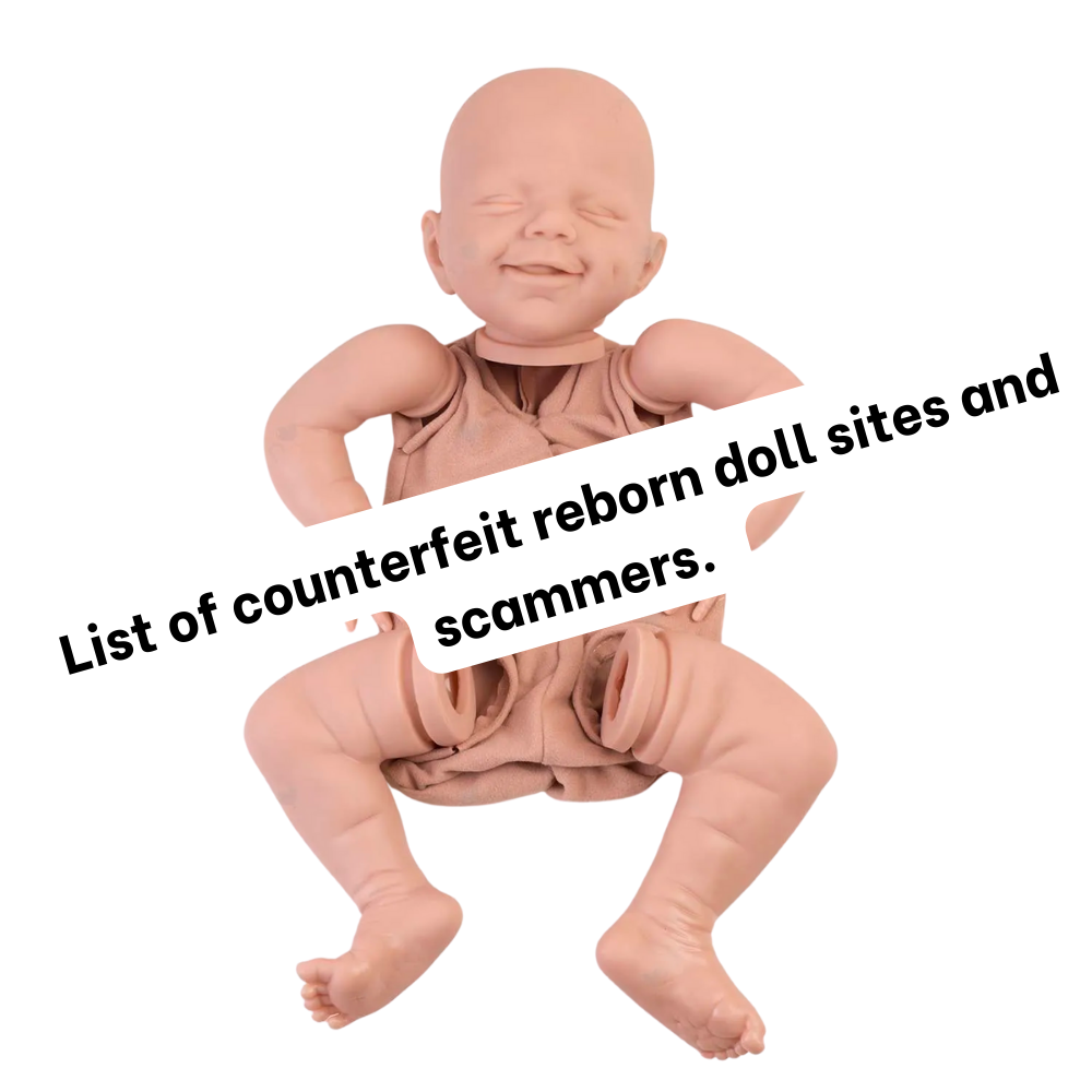 Counterfeit copy of sold out limited edition April by Joanna Kazmierczak-Pietka. How to avoid getting scammed. List of reborn doll scam websites.