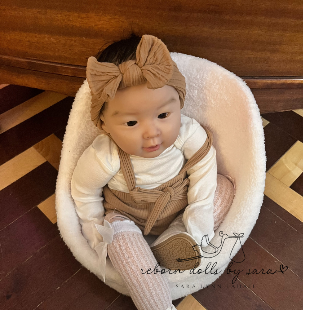 3 Pack Cable Knit Headbands with Bows for Reborn Babies Reborn Dolls by Sara