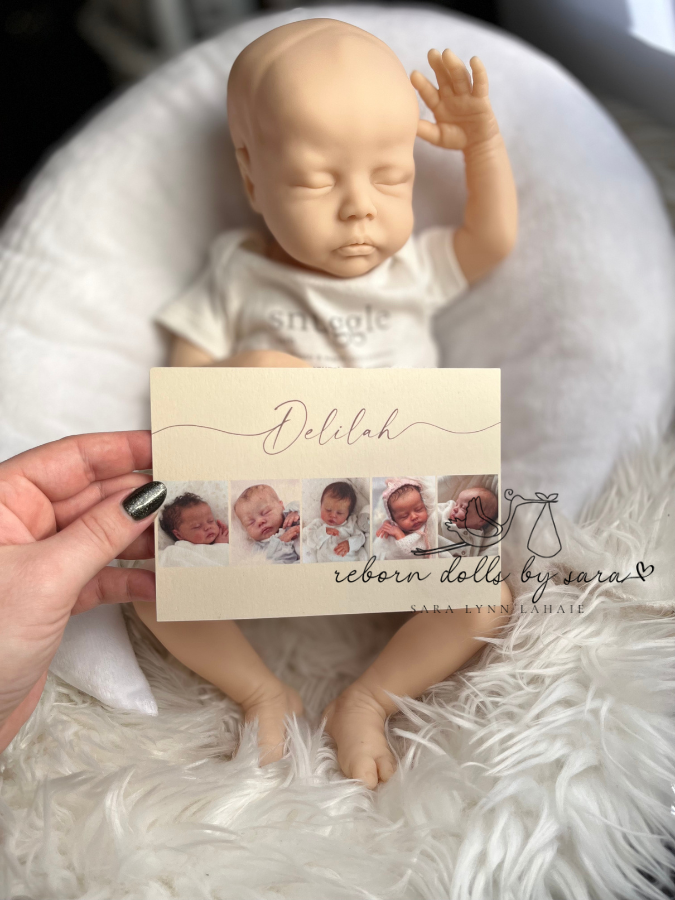 Blank vinyl sold out limited edition reborn doll kit Delilah by Nikki Johnston SOLE reborn baby girl for sale by Sara Lahaie of Reborn Dolls by Sara in Arnprior, Ontario, Canada. Where to buy a reborn in Canada.