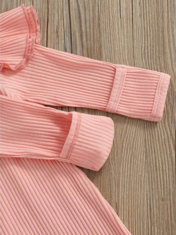Pink optional anti scratch mitten sleeves cuffs Boho Baby Romper with Cap Sleeves and Matching Headband