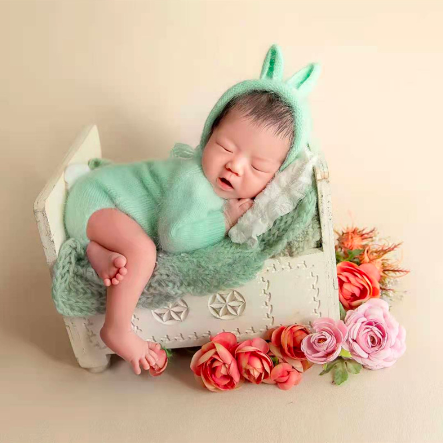 Gigicloud Hand-Knit Newborn Baby Bunny Bonnets