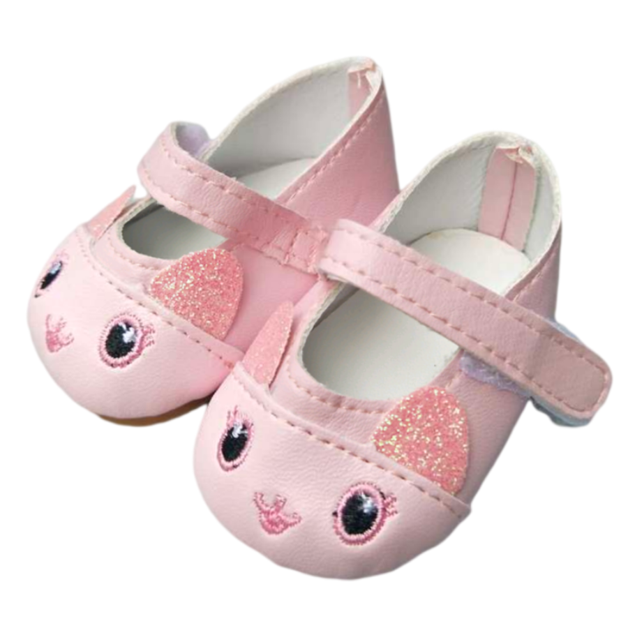 Pink Mary Jane Kitten reborn doll shoes for micro, mini and preemie reborn dolls. Also fits american girl dolls, berenguer babies and baby alive dolls.