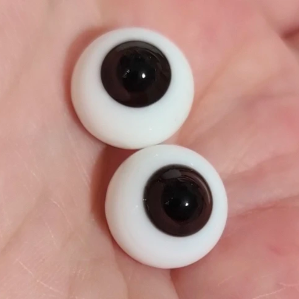SOLID GLASS EYES OVAL FLAT BACK 22mm for Reborns,Ooaks and other