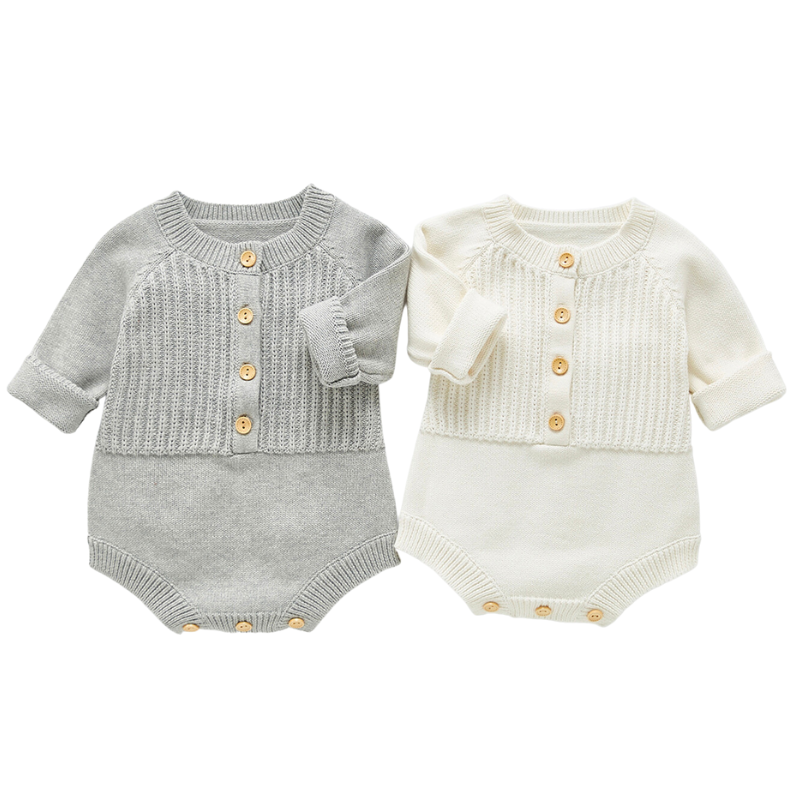 Onyx and Wren ribbed knitted onesie rompers for reborn toddlers and babies. Unisex.