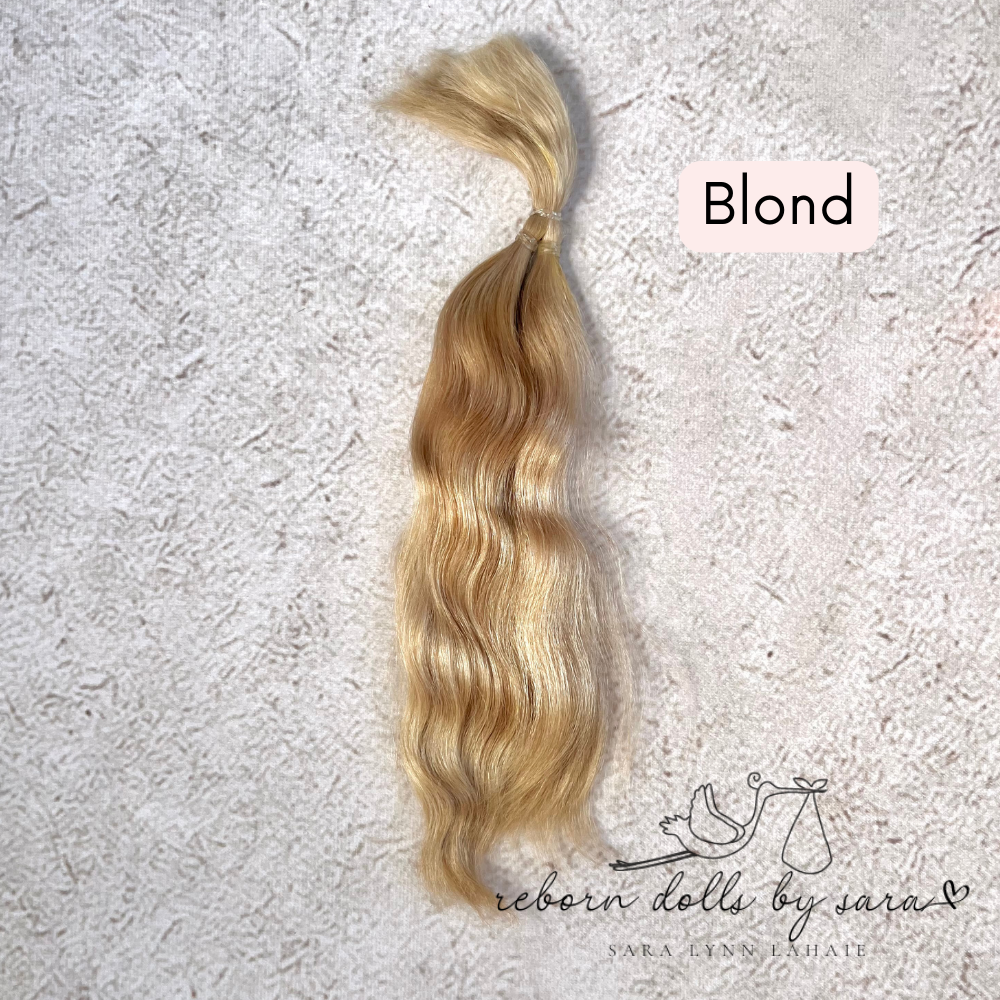 Blond Premium Yearling Angora Goat Mohair for Rooting Reborns. Reborning Supplies for Reborn Doll Artists.