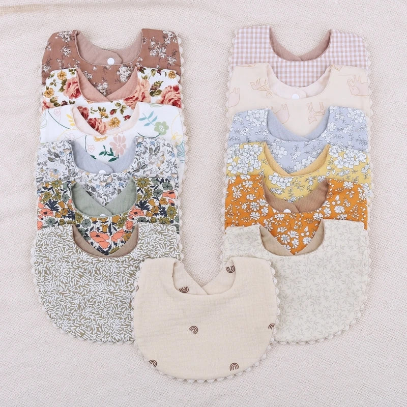Reborn doll clothes baby bibs muslin cloth two sided