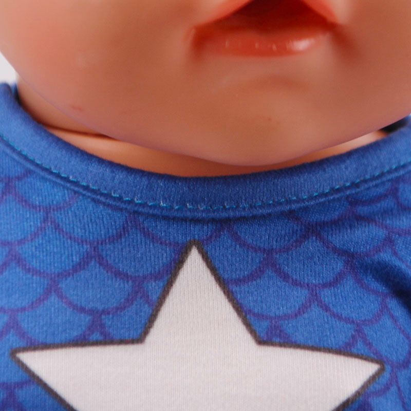 Blue red white Captain America Pyjamas pjs two piece outfit sets for miniature and preemie Reborn Baby Boys, Small Dolls, American girl dolls, our generation, cabbage patch dolls, Baby Alive, Baby Born, Cabbage Patch Kids, and small stuffed animals.