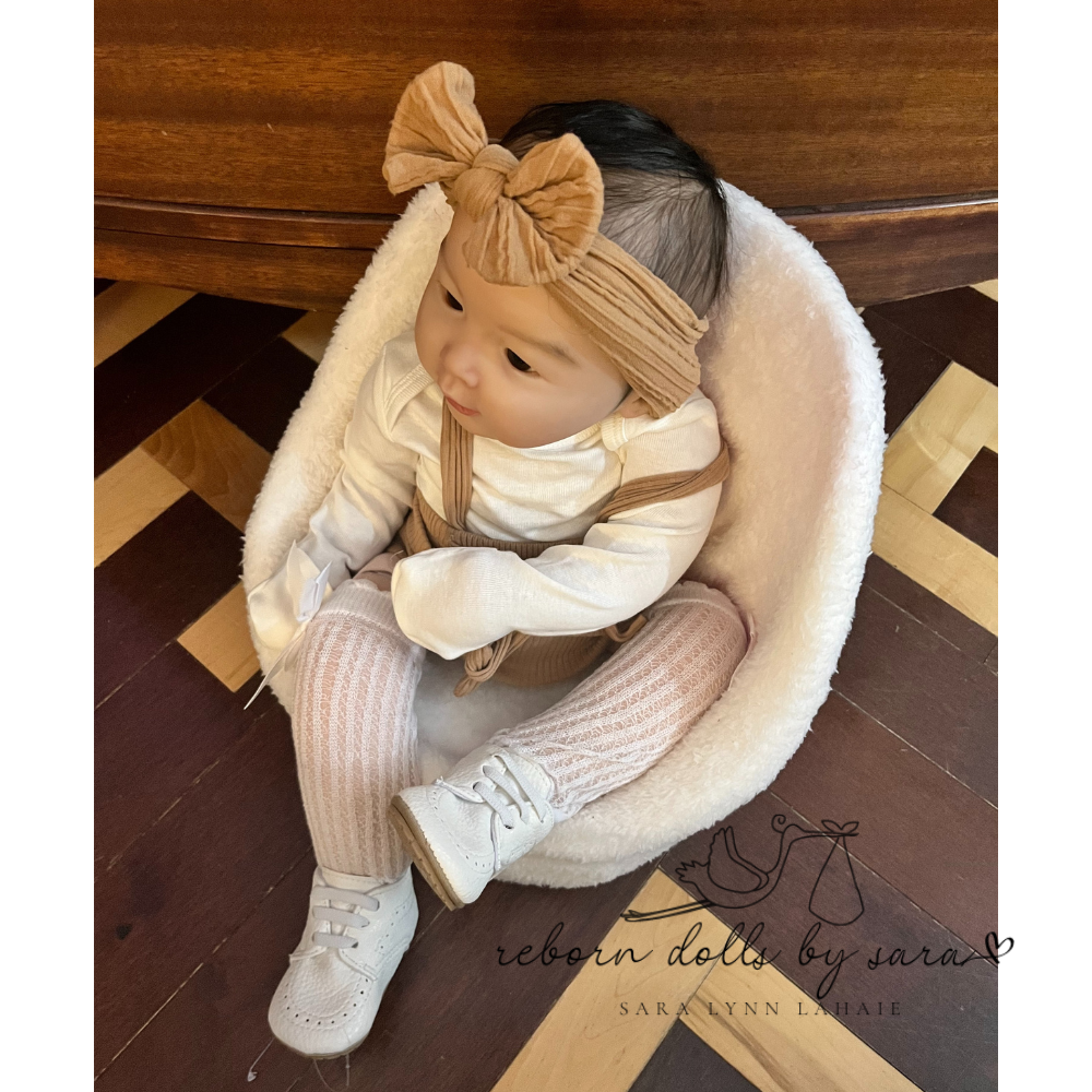 Vintage Always Tied Reborn Reborn Toddler Baby Shoes Newborn Sized Reborn Dolls by Sara