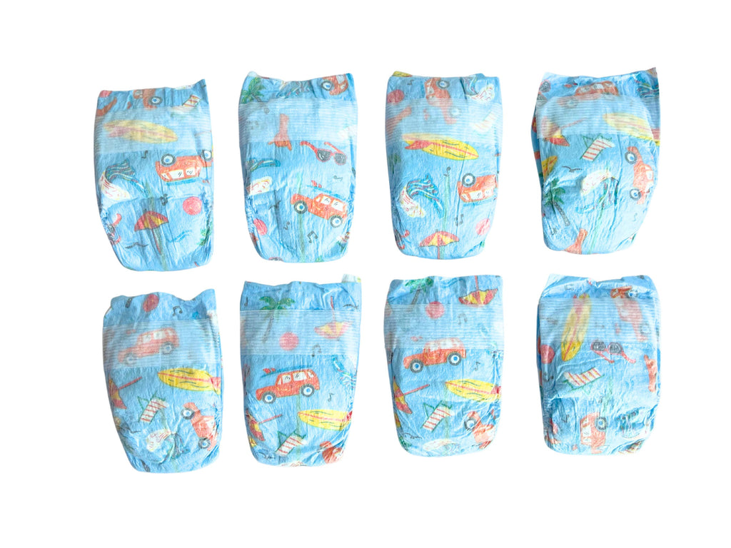 Size 1 reborn baby doll diaper sampler pack for boys and girls. Summer. Reborn clothing. Clothes for reborns. Diapers for dolls.