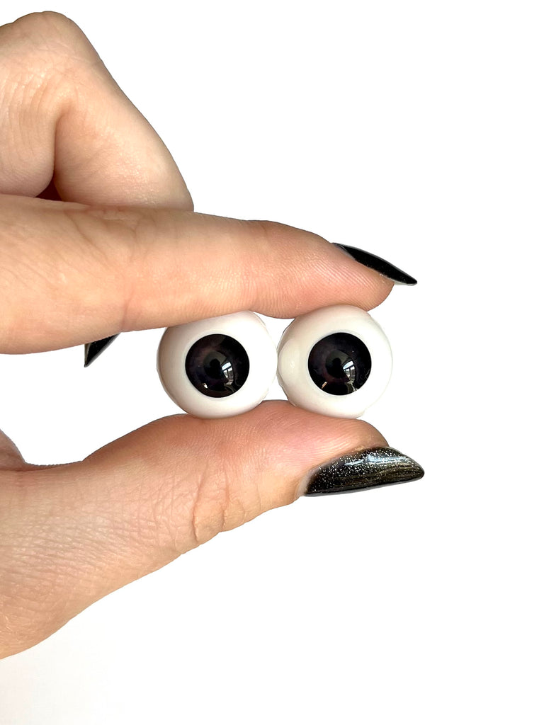 18mm Dark Brown Oriental Half Round Polymer Reborn Doll Eyes Shatterproof and Can Be Heated.