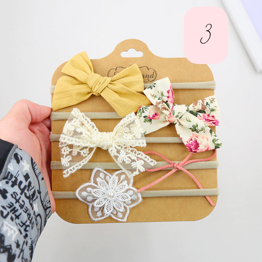 5 Piece Headband Sets for Reborn Baby Girls and Newborn Babies