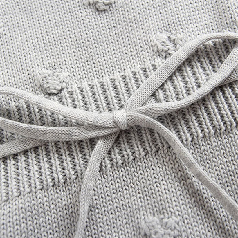 Grey heart knitted spanish baby Baggy-Chic Sweetheart Shortalls black owned company for reborn baby dolls and newborn babies.