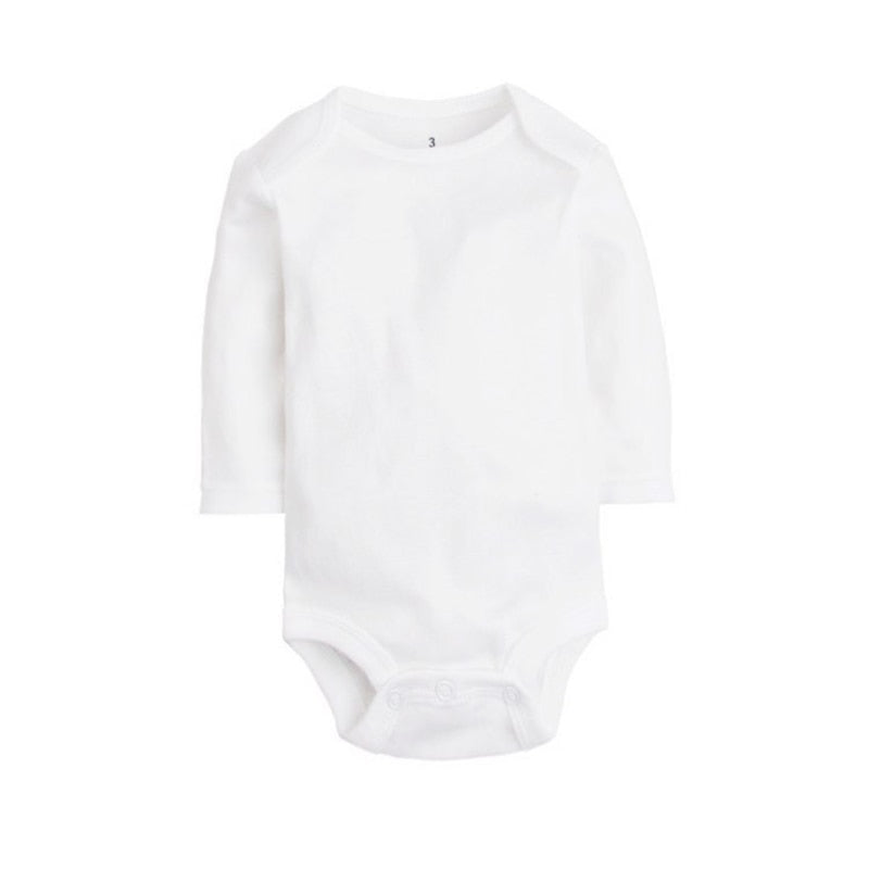 5 Pack long-sleeve onesies from Carter's plain white for reborn dolls.