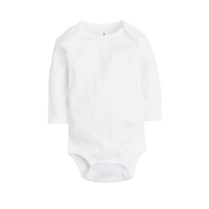 5 Pack long-sleeve onesies from Carter's plain white for reborn dolls.