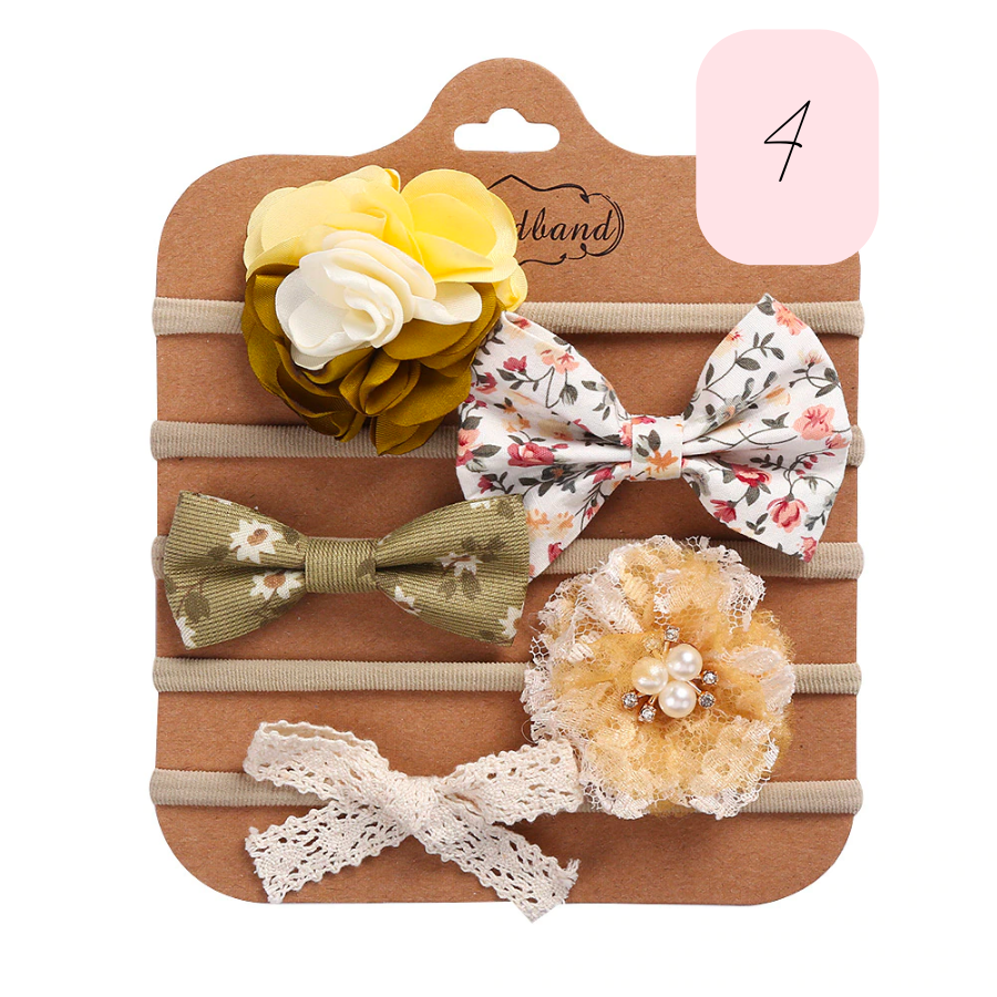 5 Piece Headband Sets for Reborn Baby Girls and Newborn Babies