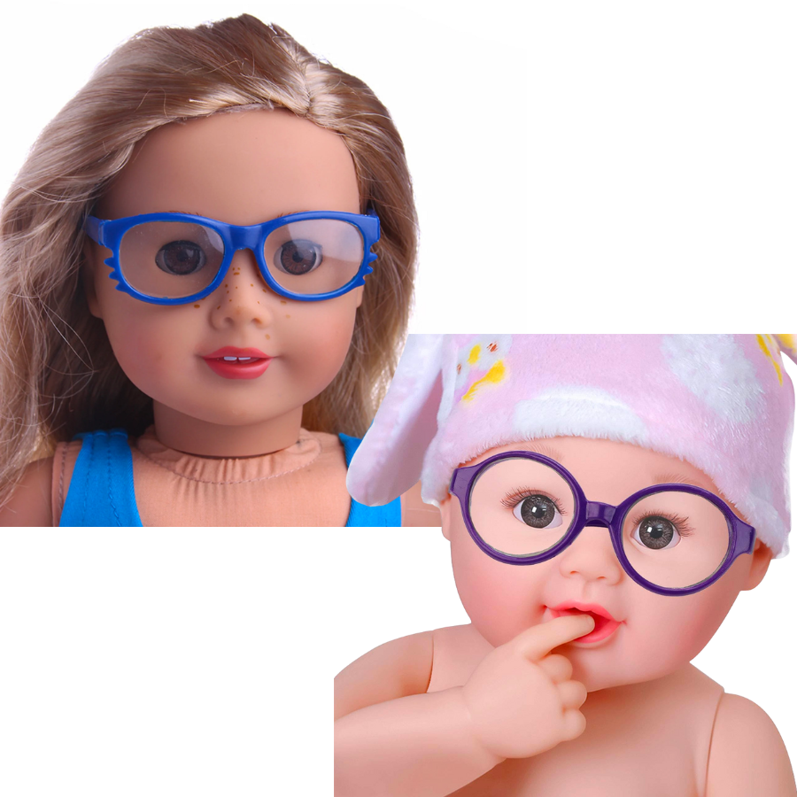 American Girl Doll and Berenguer baby wearing Reborn Baby Glasses Dolly Eyewear American Girl Doll Accessories