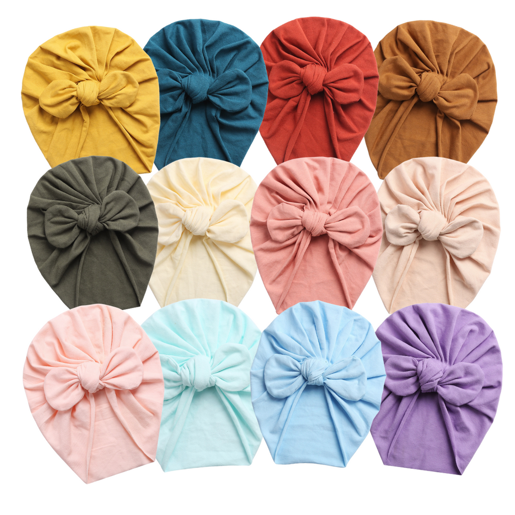 Boho Butterfly Knot Turbans for Reborn Dolls and Baby Girls