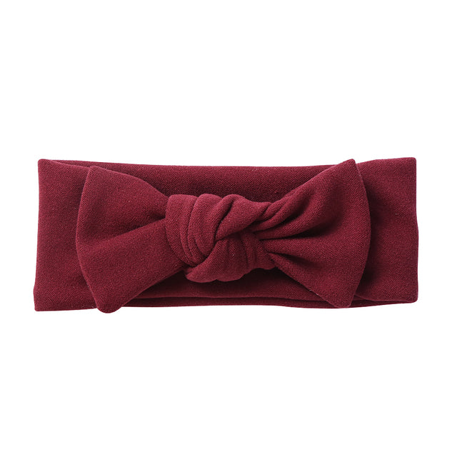 Red wine solid color faux cashmere baby headband for girls and reborn dolls.