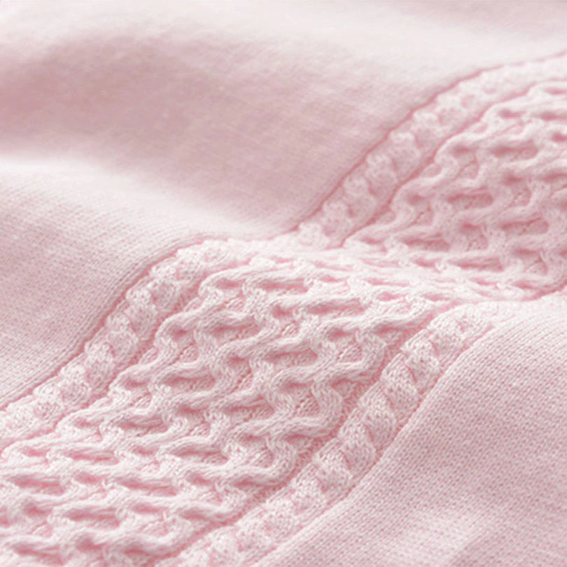 The Alexandre and Sophia Spanish Knitted Romper with Peter Pan collars in pink with a white collar, and blue with a white collar. For reborn doll twins, toddlers, and babies.