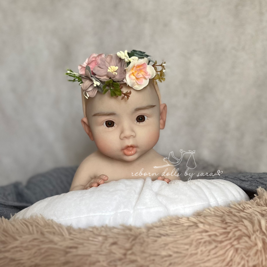 18.5 Olivia Full Body Silicone Asian Reborn Baby Doll Girl