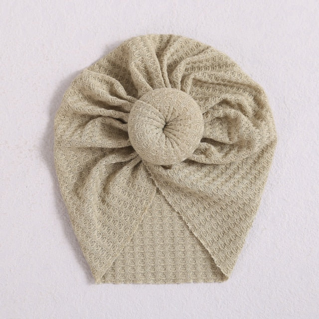 Oatmeal donut hat/turban hat for reborn baby girls or newborn babies. Fit newborns up to age 3.